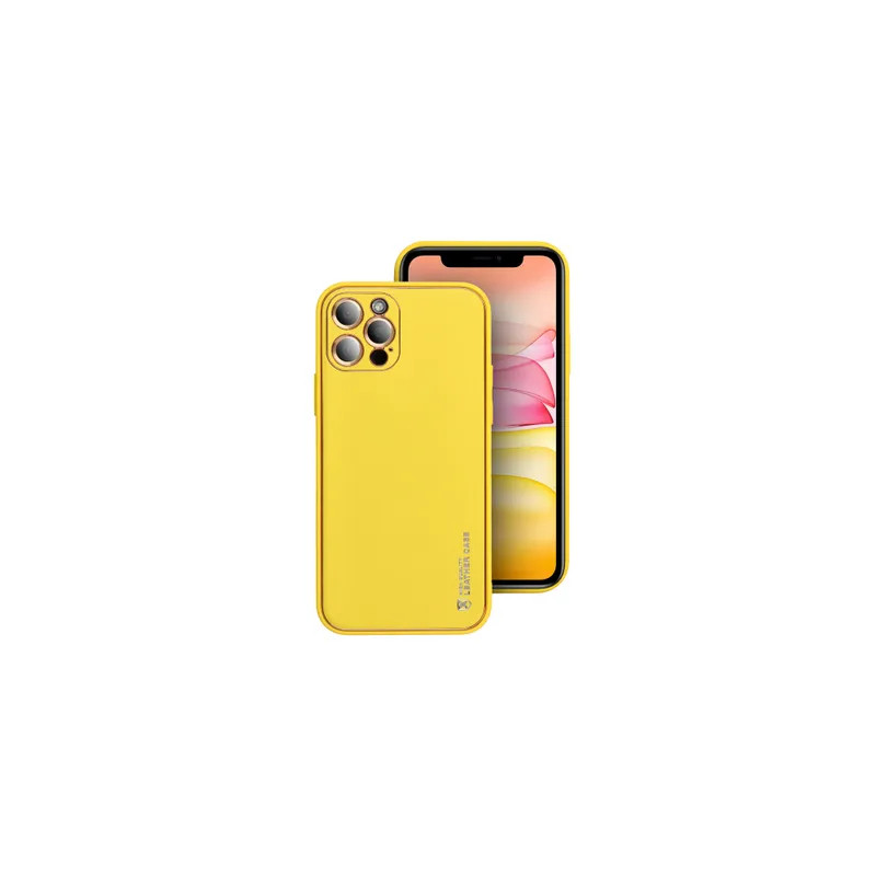 Viedtālruņa aizmugurējais vāciņš Samsung Galaxy A55 5G Leather Yellow