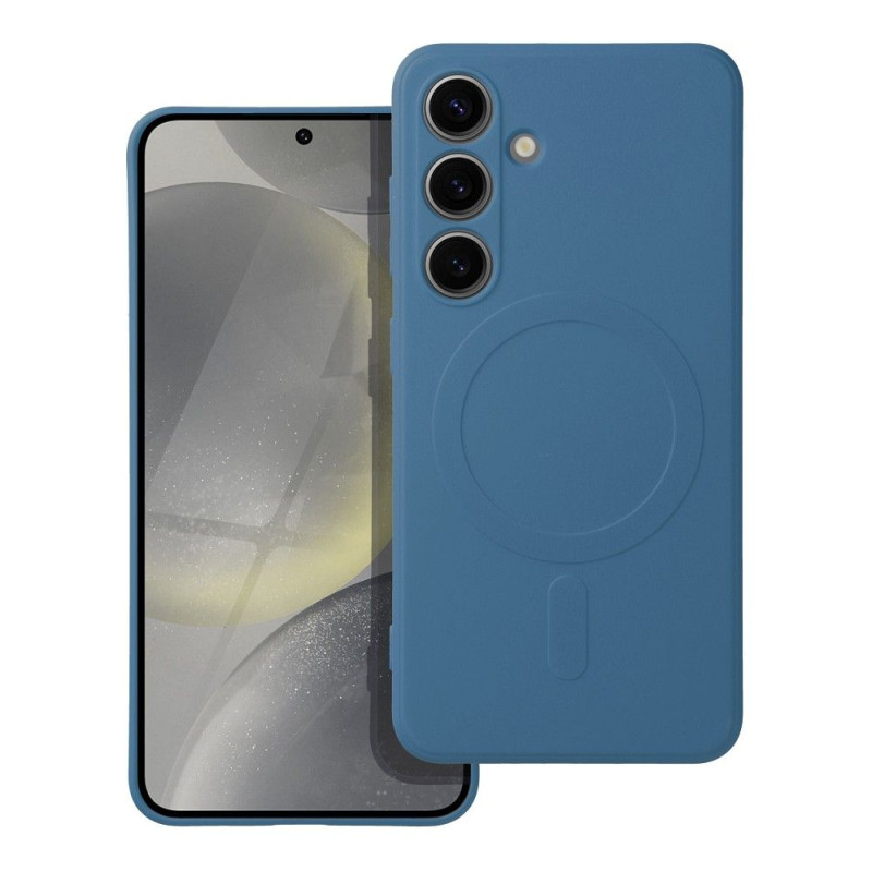 Viedtālruņa aizmugurējais vāciņš Samsung Galaxy S24 Silicon Mag case Blue