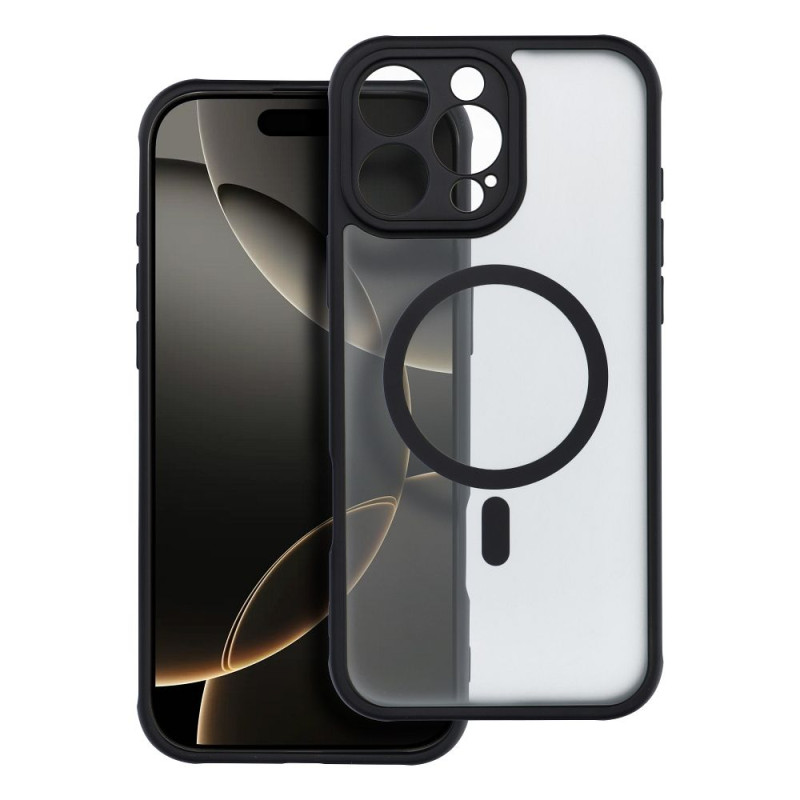 Viedtālruņa aizmugurējais vāciņš Apple iPhone 16 Pro Max Full matte mag Black, Transparent