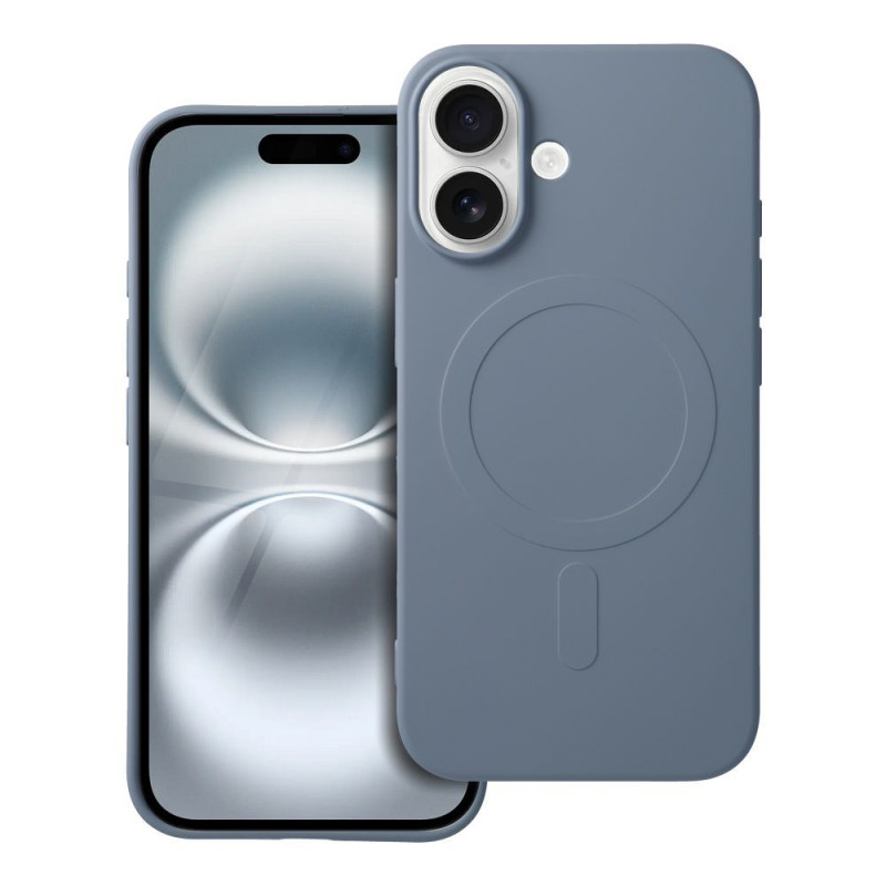 Viedtālruņa aizmugurējais vāciņš Apple Iphone 16 Silicon Mag case Light Blue