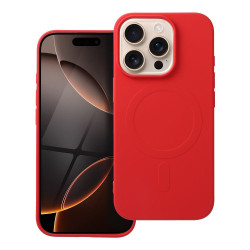 Viedtālruņa aizmugurējais vāciņš Apple iPhone 16 Pro Silicon Mag case Red