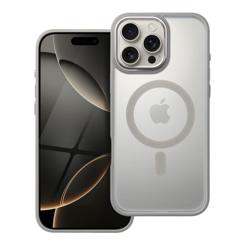 Viedtālruņa aizmugurējais vāciņš Apple iPhone 16 Pro Max Matte Mag Cover Grey