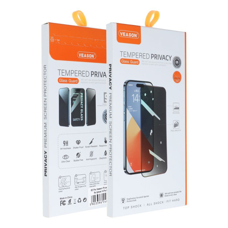 Viedtālruņa aizsargstikls Apple iPhone 16 Pro Max Veason Glass Privacy 6D
