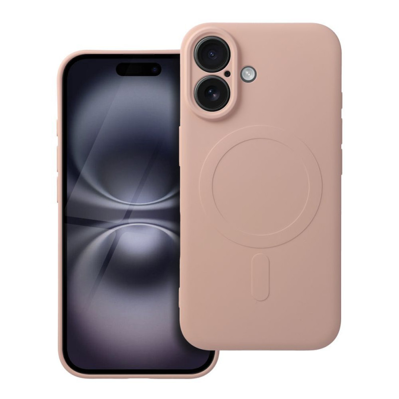 Viedtālruņa aizmugurējais vāciņš Apple Iphone 16 Silicon Mag case Pink