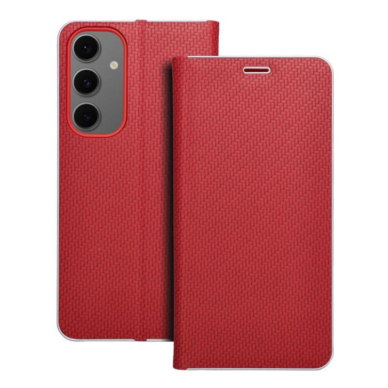 Viedtālruņa atveramais maciņš Samsung Galaxy S24 FE Luna Book Red