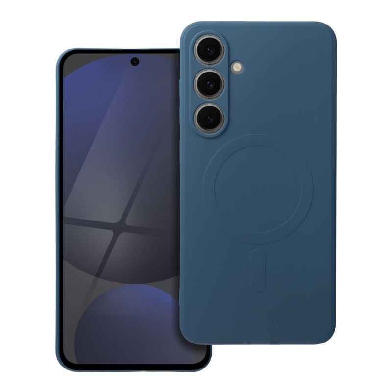 Viedtālruņa aizmugurējais vāciņš Samsung Galaxy S24 FE Silicon Mag case Blue