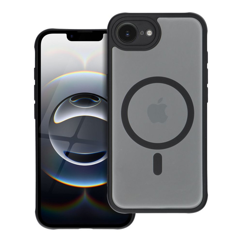 Viedtālruņa aizmugurējais vāciņš Apple iPhone 16E Full matte mag Black, Transparent