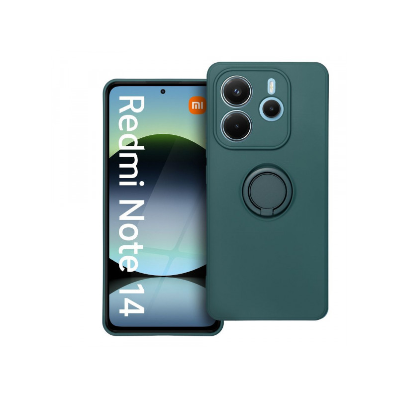 Viedtālruņa aizmugurējais vāciņš Xiaomi Redmi Note 14 5G Silicone Ring Case Green