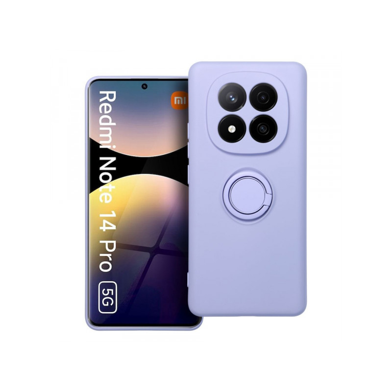 Viedtālruņa aizmugurējais vāciņš Xiaomi Redmi Note 14 Pro 5G Silicone Ring Case Violet