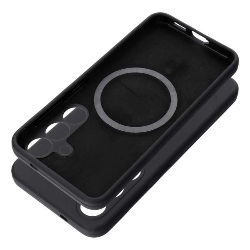 Viedtālruņa aizmugurējais vāciņš Samsung Galaxy S25 Silicone Mag Black