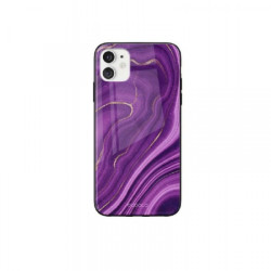 Viedtālruņa aizmugurējais vāciņš Apple iPhone 12 Mini Glass Marble 006 Violet, With Design
