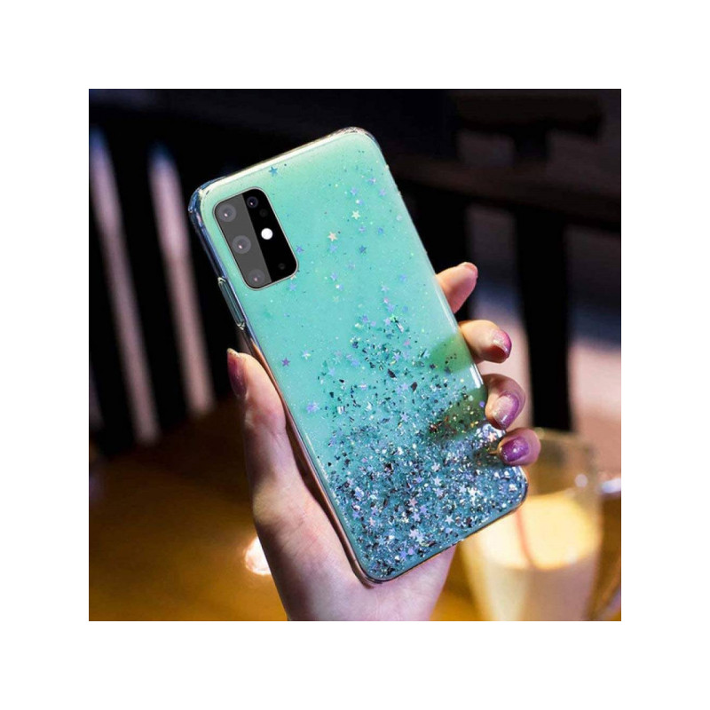 Viedtālruņa aizmugurējais vāciņš Huawei Nova 8i Glue Glitter Mint, With Design