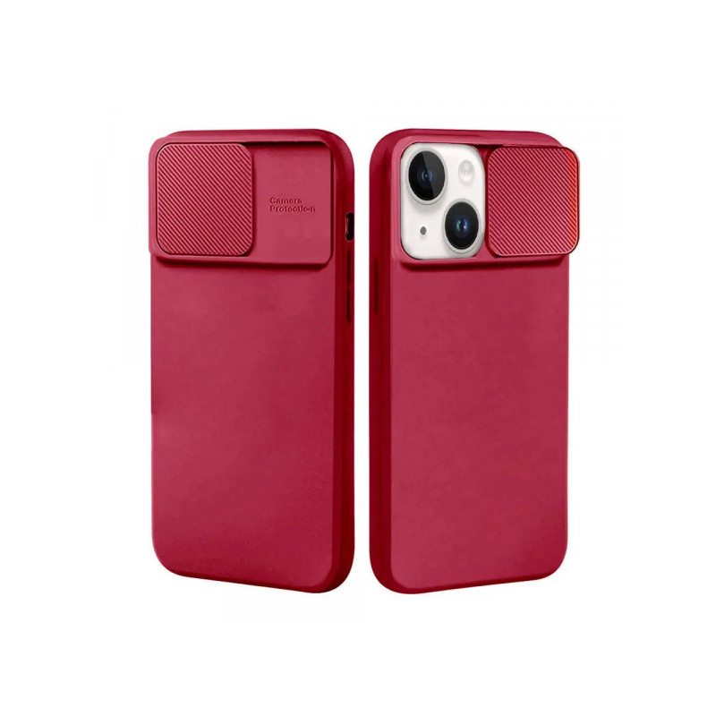 Viedtālruņa aizmugurējais vāciņš Samsung Galaxy S23 Silicon Lens Burgundy