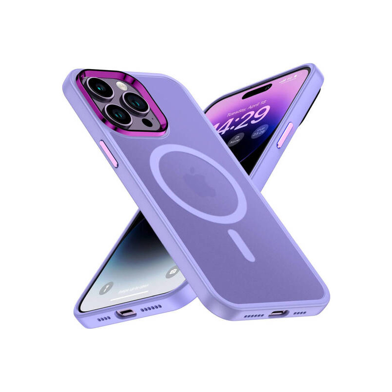Viedtālruņa aizmugurējais vāciņš Apple iPhone 14 Pro Matt Magsafe Violet