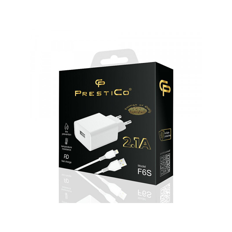Lādēšanas komplekts F6S + Lightning Cable White