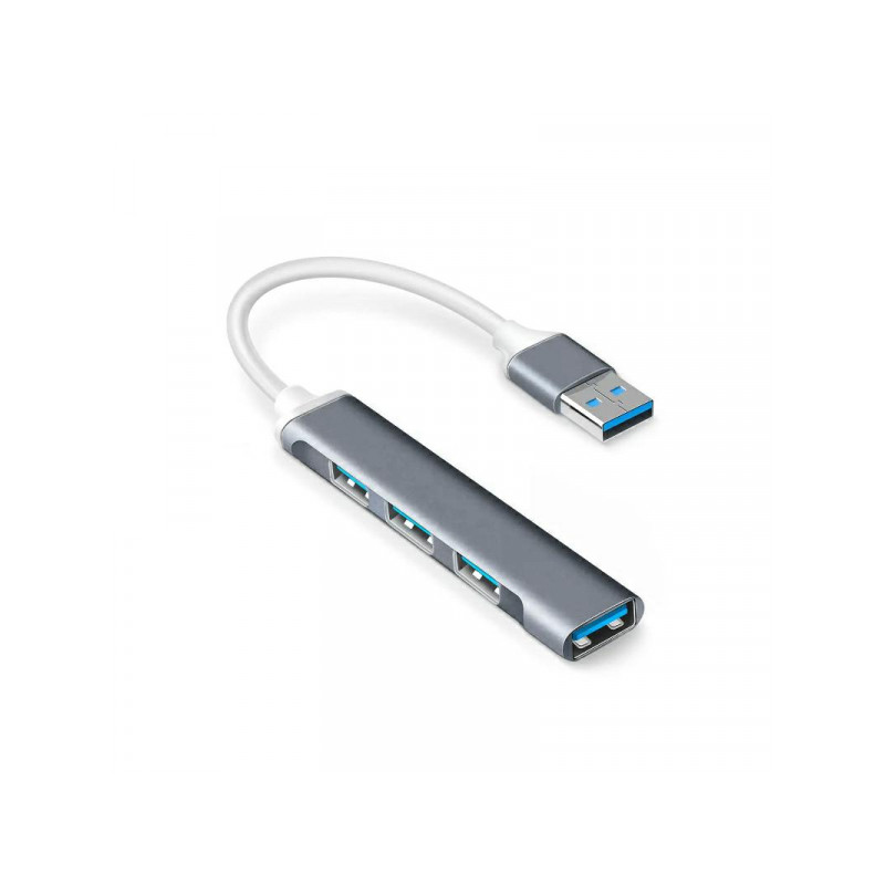 Kabeļa pārveidotājs Adapter HUB 3xUSB-A 2.0 & 1xUSB-A 3.0 to USB-A Silver
