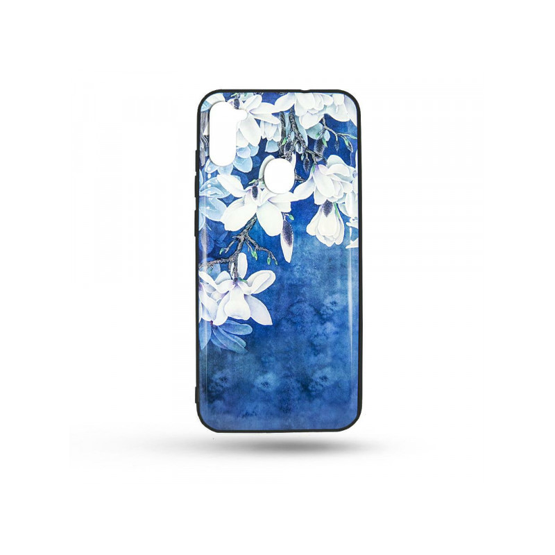 Viedtālruņa aizmugurējais vāciņš Apple iPhone 14 Pro Flowers 3D Blue, With Design