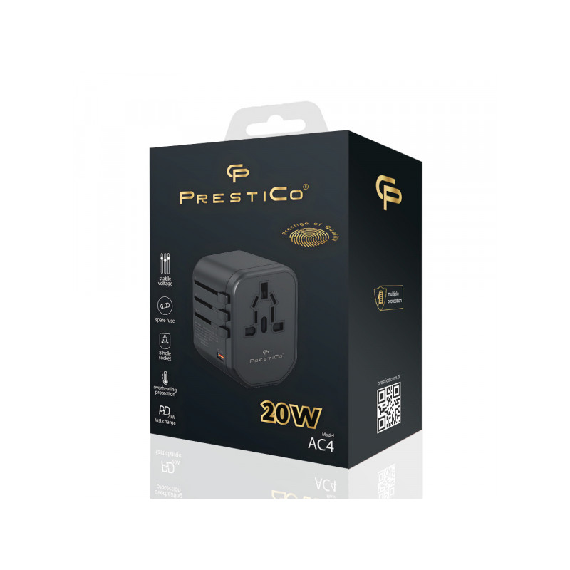 Strāvas adapteris TRAVEL ADAPTER PD 20W Black