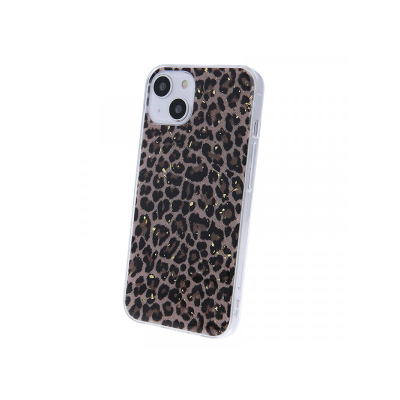 Viedtālruņa aizmugurējais vāciņš Samsung Galaxy S21 FE Gold Glam Leopard1 Black, With Design