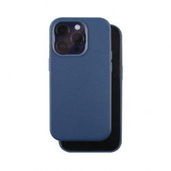 Viedtālruņa aizmugurējais vāciņš Apple iPhone 14 Pro Leather Mag Dark Blue