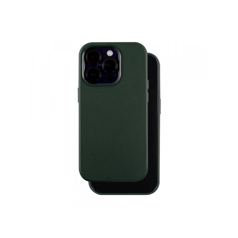 Viedtālruņa aizmugurējais vāciņš Apple iPhone 14 Pro Leather Mag Dark Green