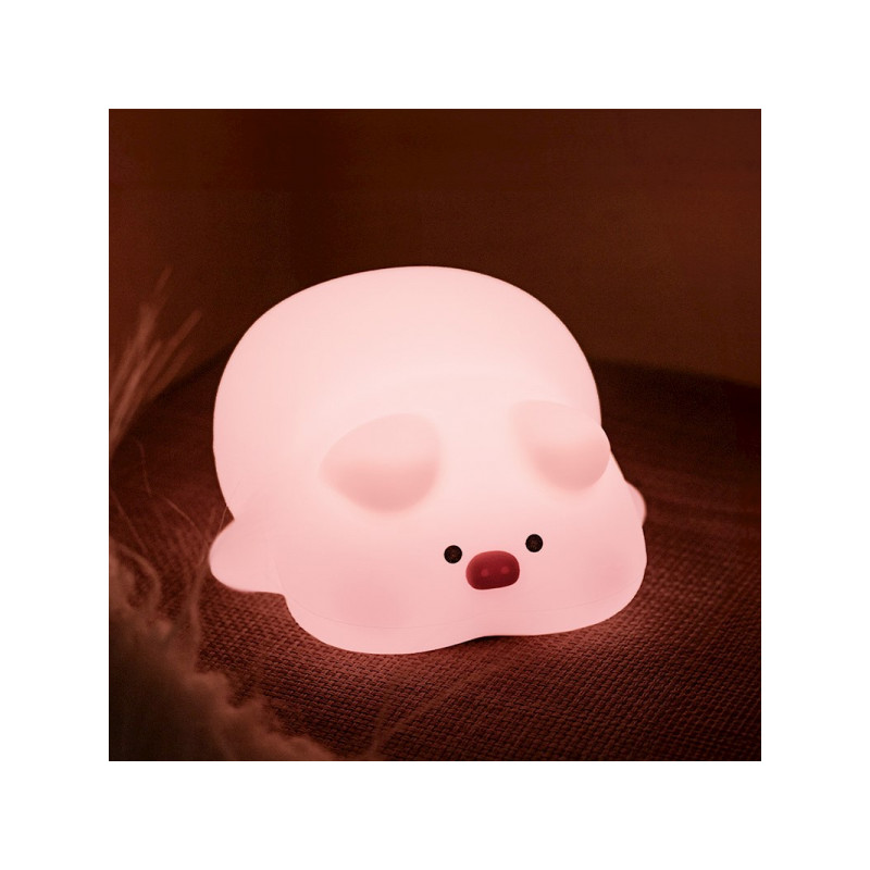 Ziemassvētku lampiņas Night Lamp Sleepy Pig White