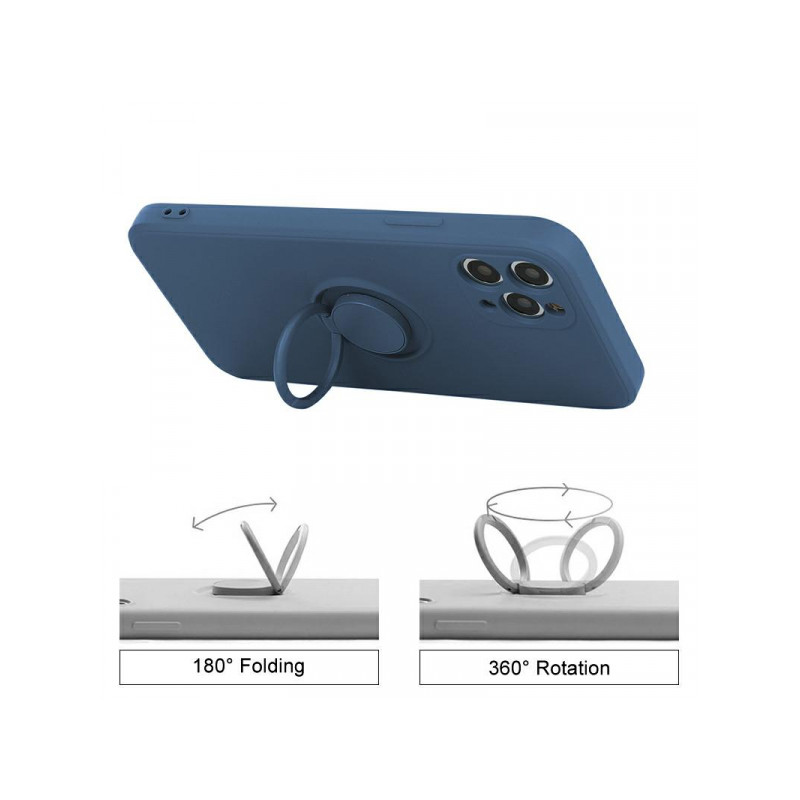 Viedtālruņa aizmugurējais vāciņš Apple iPhone 12 Pro Pastel Ring Dark Blue