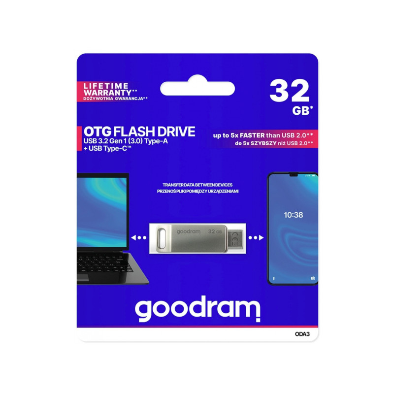 Ārējā atmiņa Flash Drive 32GB USB 3.2 / USB C Black