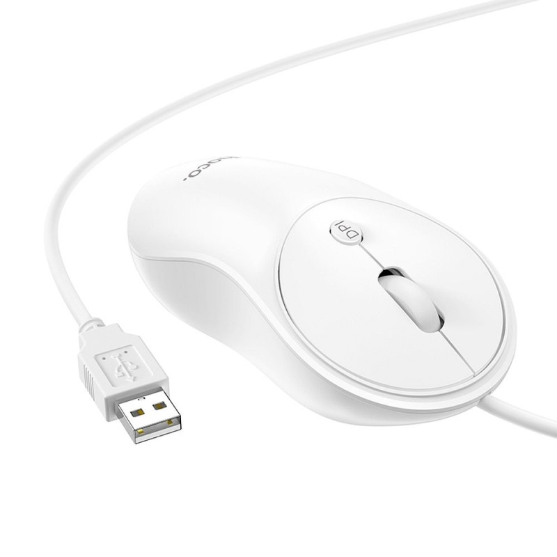Datora pele Hoco Wired Mouse GM13 White