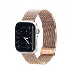 Viedpulksteņa siksniņa Apple Strap MILANESE stainless for Apple Watch 42 / 44 / 45 mm Gold