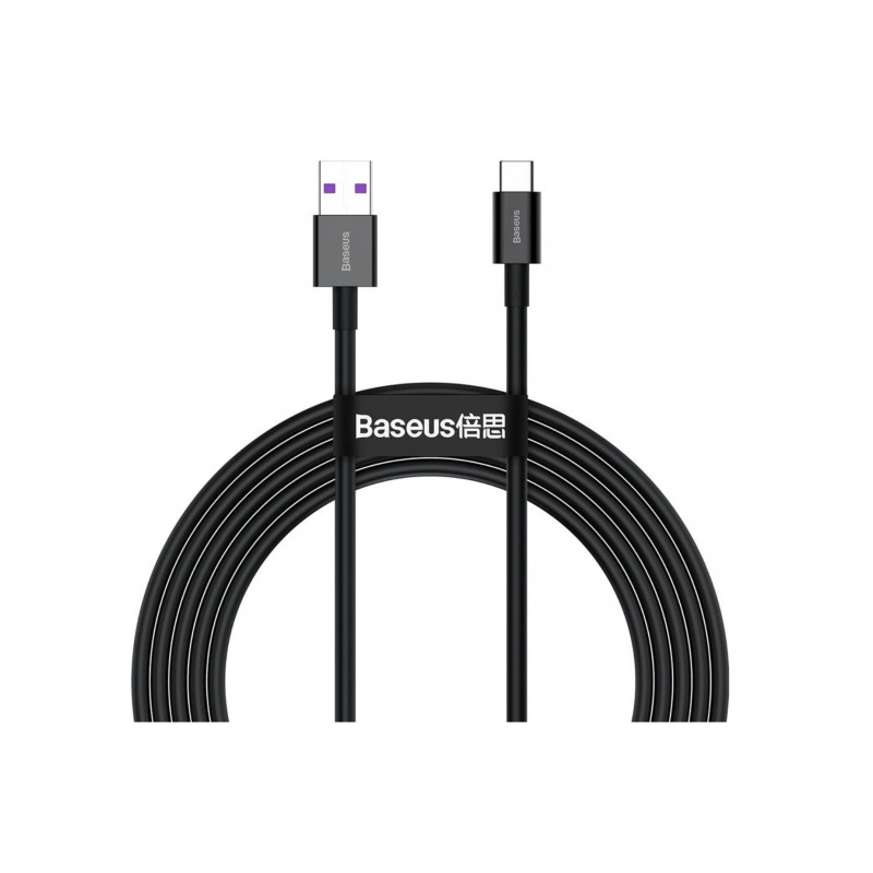 Kabelis Cable USB - USB TypeC 66W 6A 2m Black