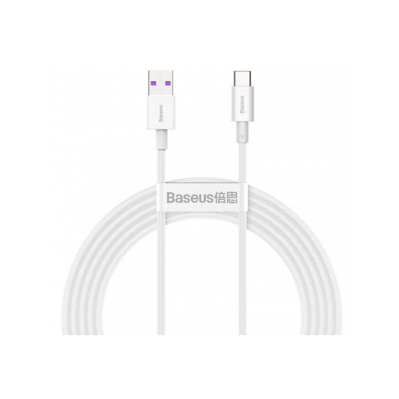 Kabelis Cable USB - USB TypeC 66W 6A 2m White