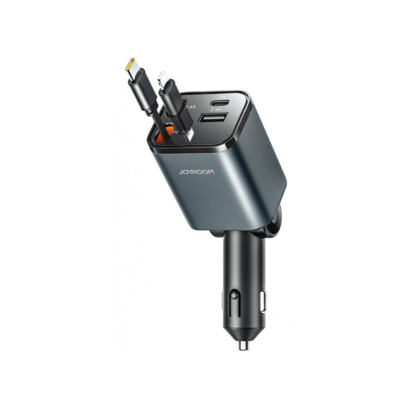 Auto lādētājs JR-CCL05 45W with 2 Cables Black