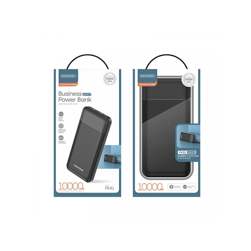 Ārējā baterija Powerbank 10000 mAh PK81 Black
