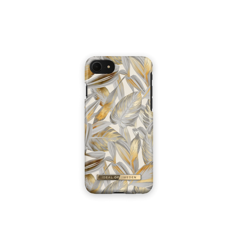 Viedtālruņa aizmugurējais vāciņš Apple iPhone 7 / 8 / SE 20 / SE 22 Platinum Leaves White, With Design