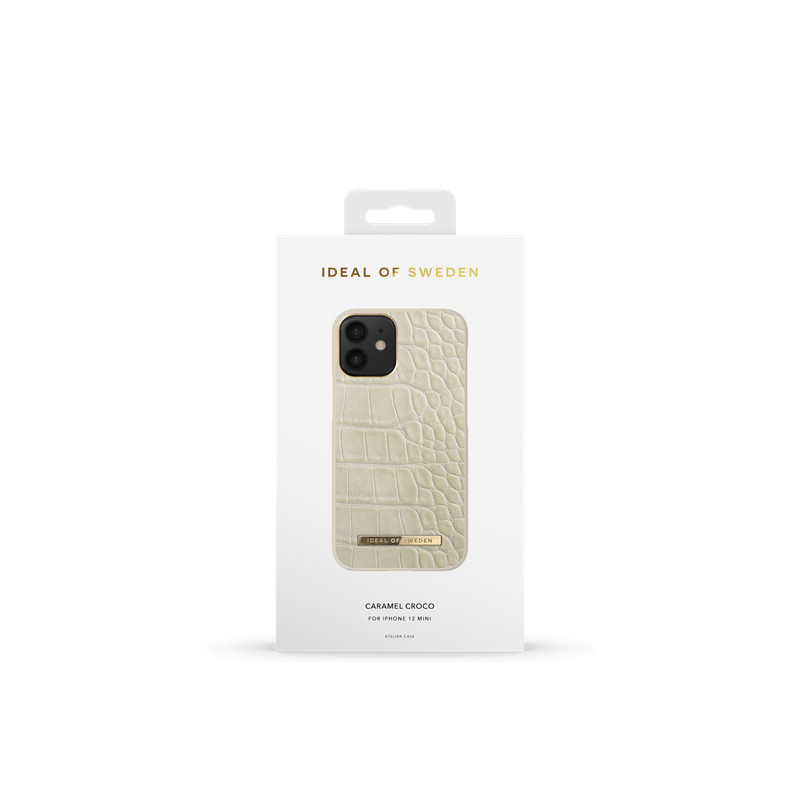 Viedtālruņa aizmugurējais vāciņš Apple iPhone 12 Mini Caramel Croco Cream