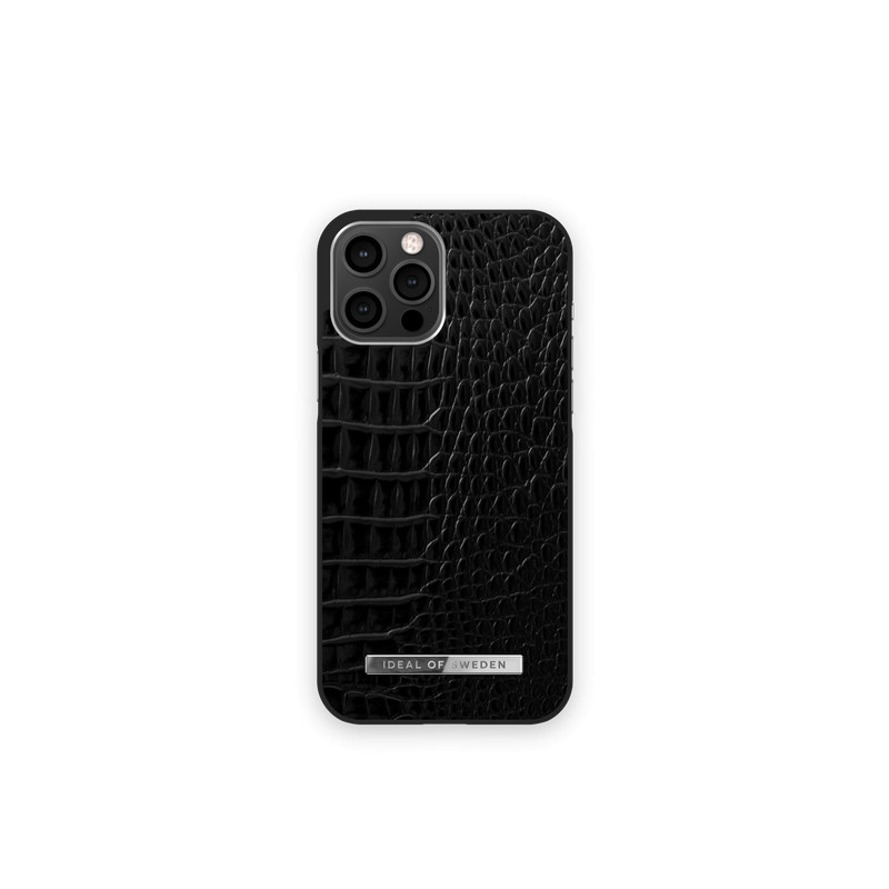 Viedtālruņa aizmugurējais vāciņš Apple iPhone 12 Pro Max Neo Noir Croco Silver Black