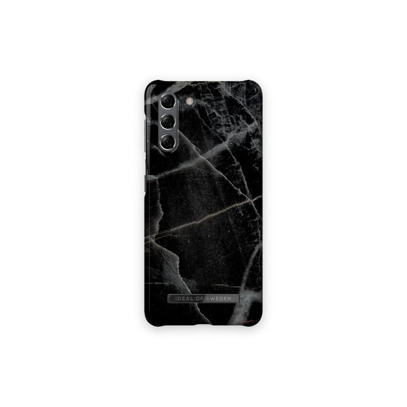 Viedtālruņa aizmugurējais vāciņš Samsung Galaxy S21 Black Thunder Marble Black, Grey, With Design