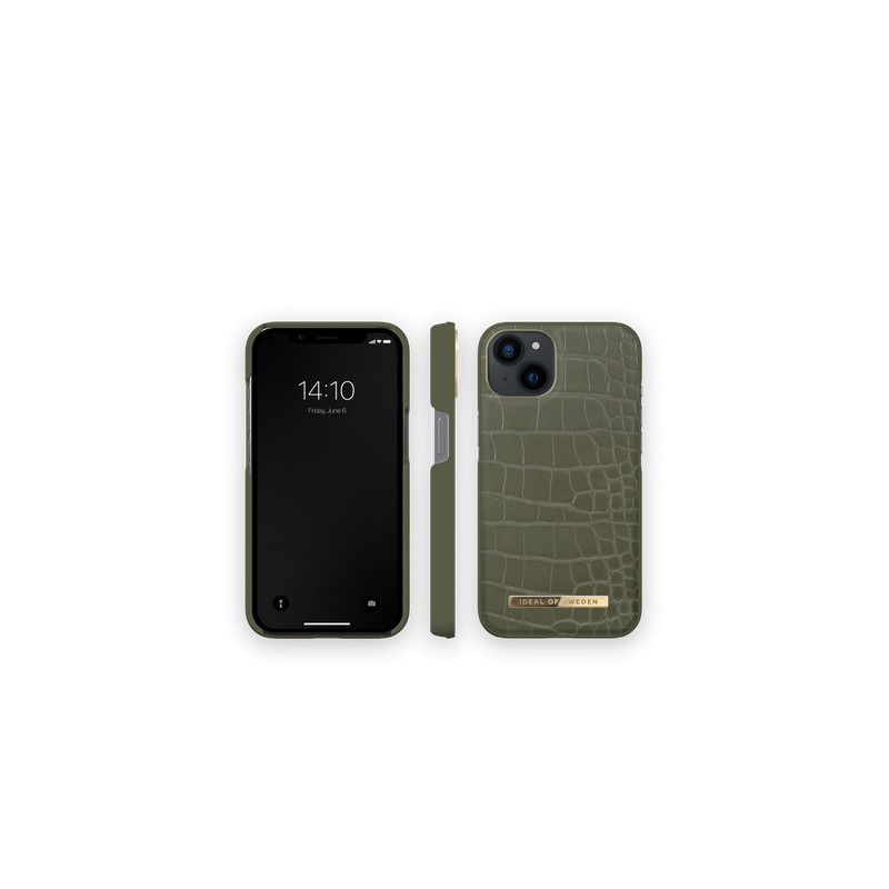 Viedtālruņa aizmugurējais vāciņš Apple iPhone 13 Khaki Croco Khaki Green