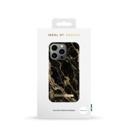 Viedtālruņa aizmugurējais vāciņš Apple iPhone 13 Pro Golden Smoke Marble Black, Gold, With Design