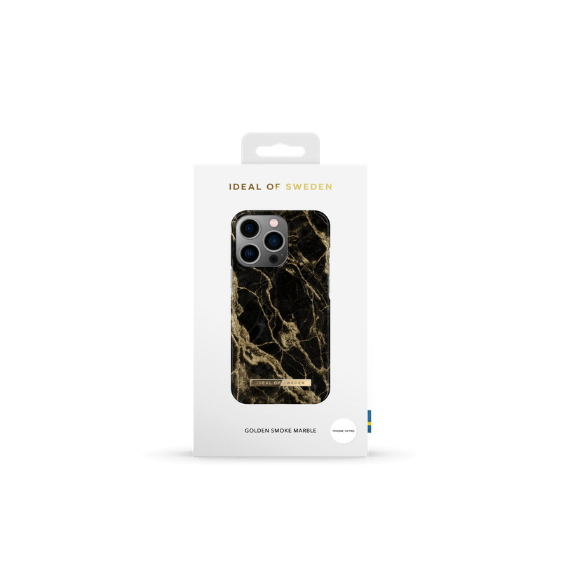 Viedtālruņa aizmugurējais vāciņš Apple iPhone 13 Pro Golden Smoke Marble Black, Gold, With Design