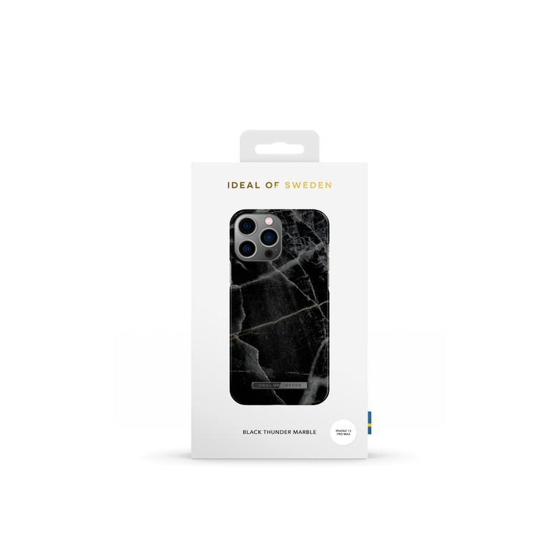 Viedtālruņa aizmugurējais vāciņš Apple iPhone 13 Pro Max Black Thunder Marble Black, With Design