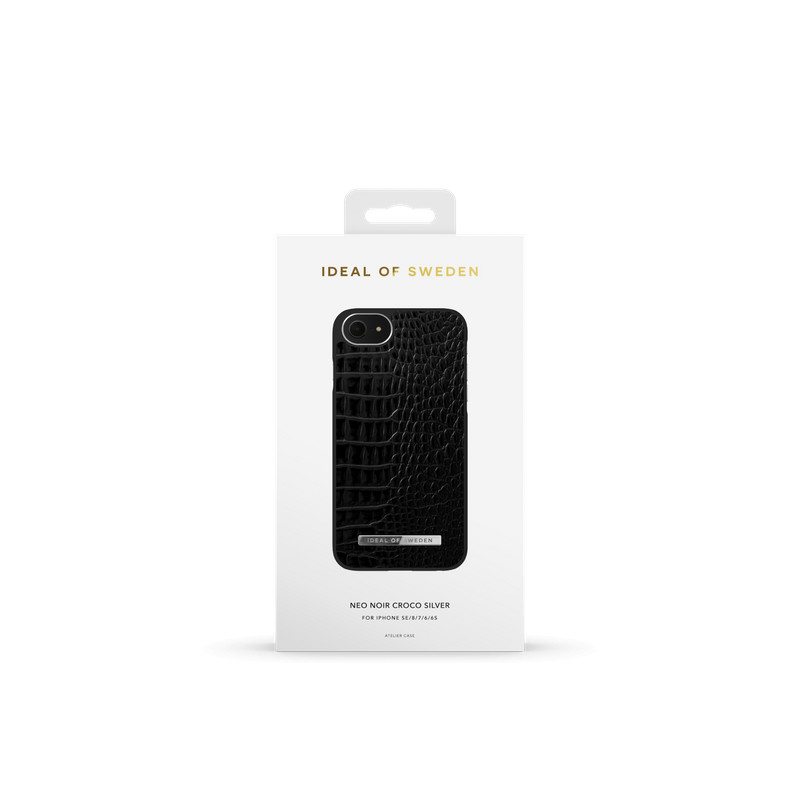 Viedtālruņa aizmugurējais vāciņš Apple iPhone 7 / 8 / SE 20 / SE 22 Neo Noir Croco Black