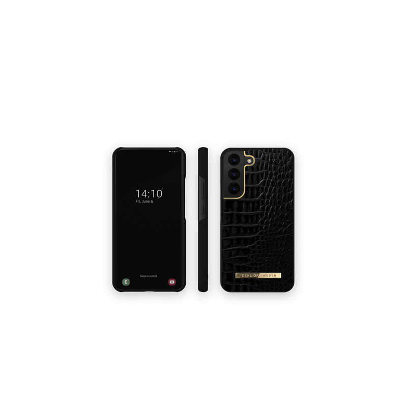 Viedtālruņa aizmugurējais vāciņš Samsung Galaxy S22 Neo Noir Croco Black