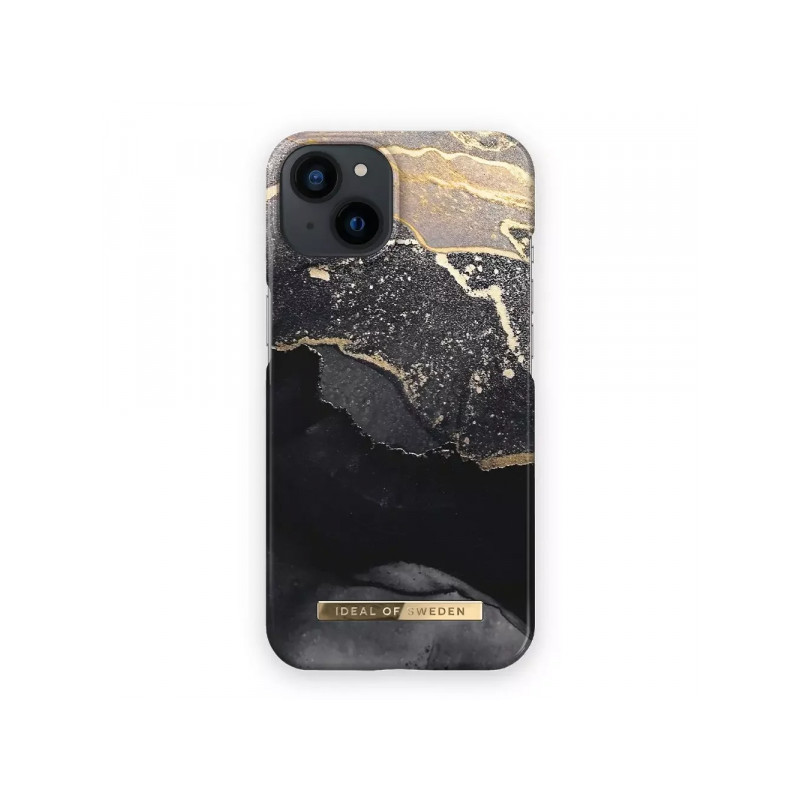 Viedtālruņa aizmugurējais vāciņš Apple iPhone 14 Golden Twilight Marble Black, Gold, With Design