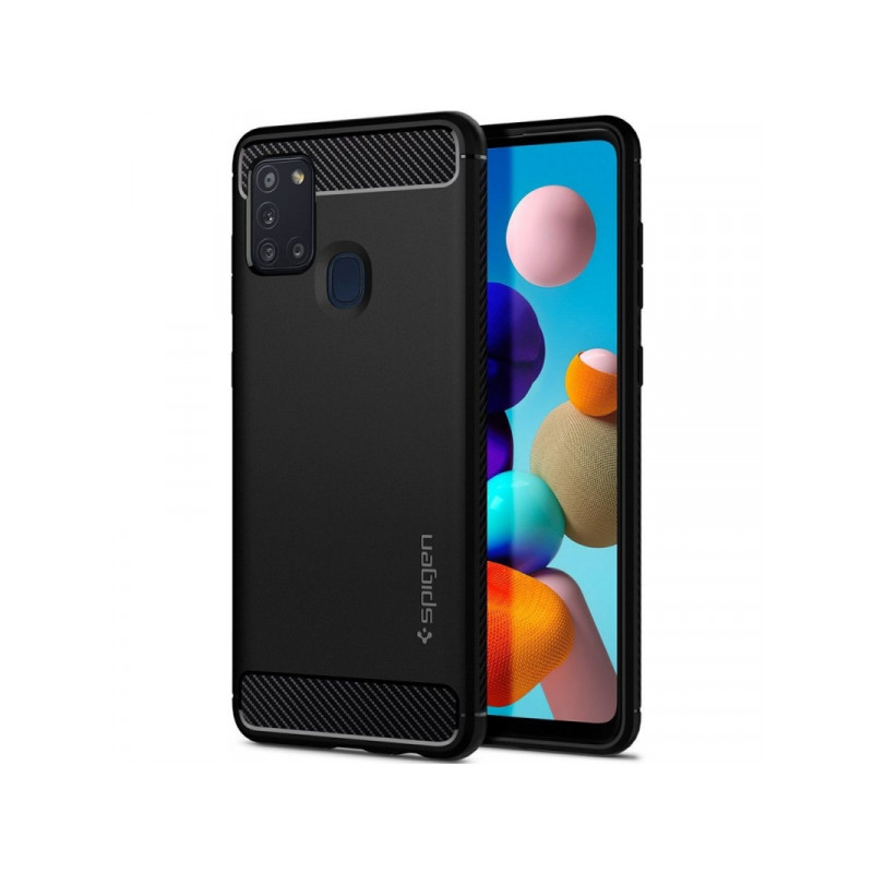 Viedtālruņa aizmugurējais vāciņš Samsung Galaxy A21S Rugged Armor Black