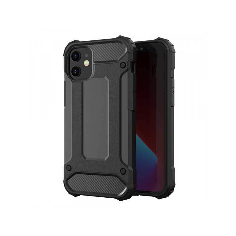 Viedtālruņa aizmugurējais vāciņš Apple iPhone 12/12 Pro Hybrid Armor Black