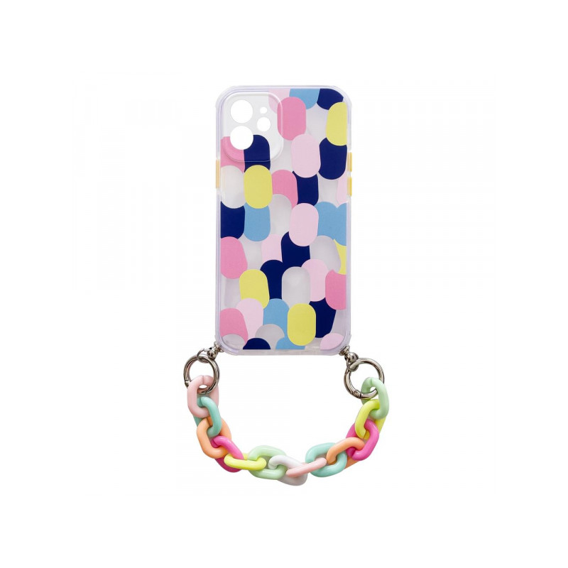 Viedtālruņa aizmugurējais vāciņš Apple iPhone X/XS Color Chain Transparent, With Design