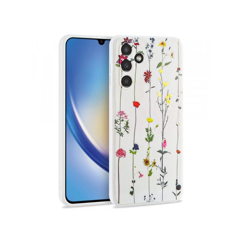 Viedtālruņa aizmugurējais vāciņš Samsung Galaxy A34 5G Mood Galaxy White, With Design