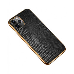 Viedtālruņa aizmugurējais vāciņš Apple iPhone 12/12 Pro Snake Leather Black